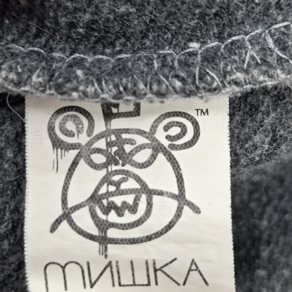 MNWKA NYC Eyeball Hoodie Mens Large Keep Watch Big Eye Side Zip‎ Gray Streetwear